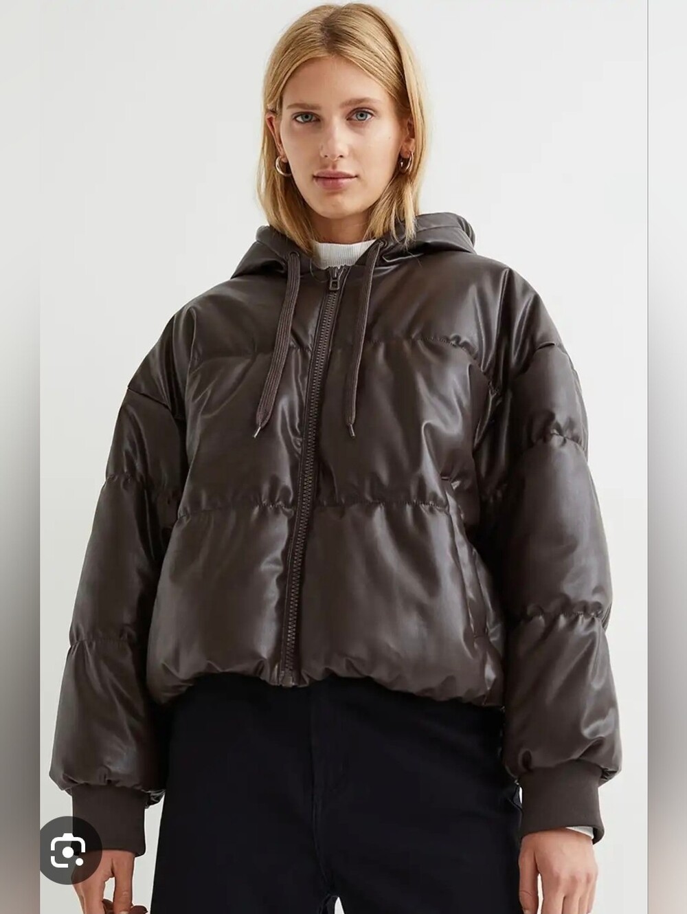 H&M Divided Dark Brown Hooded Quilted Puffer Jacket - XS - New With Tags